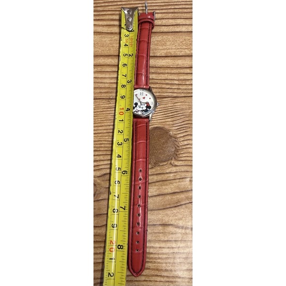 Special Edition Disney Mickey & Minnie Watch With Hearts Red Band #30617-1 *read - Picture 3 of 3